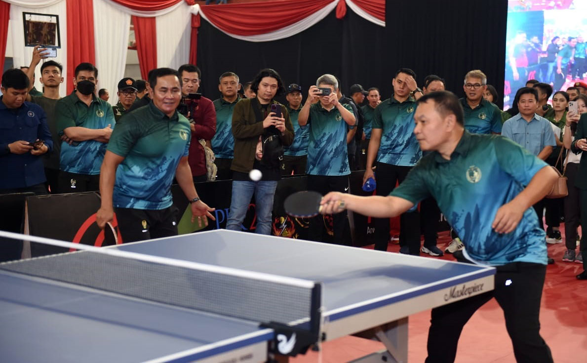TNI AD Gelar Kejuaraan Tenis Meja Piala KASAD Tahun 2023 di GOR Manggala Cijantung foto dok 